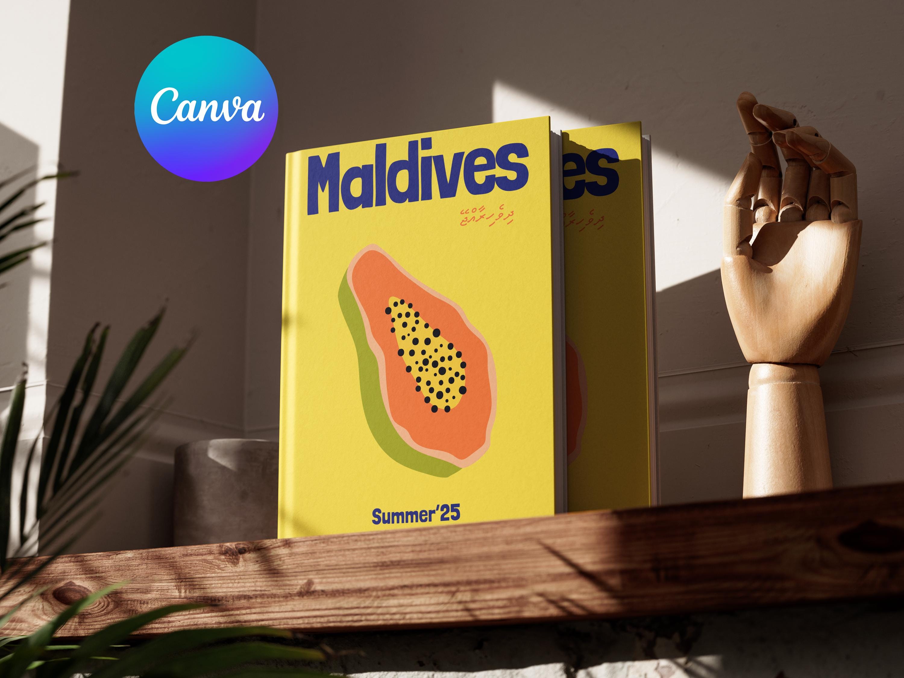 Maldives Travel Photo Book Template | Customizable Coffee Table Photo Book | Printable Travel Journal | Decorative Book | E-Book Template | Assouline Style