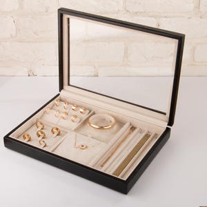 Glass Lid Jewelry Box, Personalized Jewelry Box, Gift For Her,Luxury Jewelry Box,Jewelry Box,Birthday Gift,Jewelry Storage,Jewelry Organizer