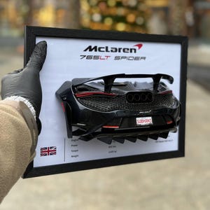 3D Car Replica Personalized Fully Customizable Framed Automotive Sculpture Car Lover Gift for Him Custom Man Cave Wall Art Printed Driver