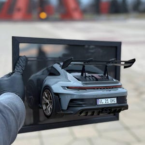 3D Car Replica Personalized Fully Customizable Framed Automotive Sculpture Car Lover Gift for Him Custom Man Cave Wall Art Printed Driver
