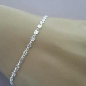Starburst chain sterling silver bracelet