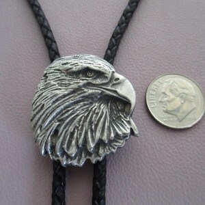 Eagle bolo tie- black cord