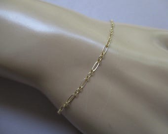 Reserved for Susan K- 14k solid yellow gold bracelet- 8 inches-long and short link dainty chain