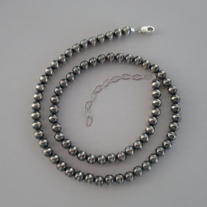 Navajo pearl choker necklace- 5mm beads- adjustable