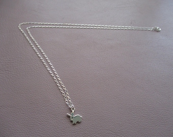 Bunny necklace- dainty sterling silver charm on sterling silver chain- adjustable
