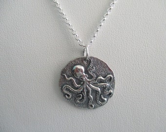 Octopus necklace- sterling silver charm on sterling silver chain