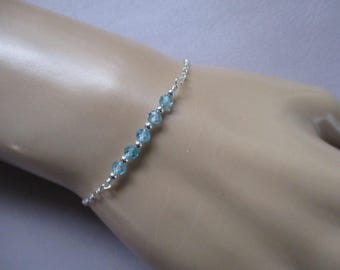 Genuine blue zircon gemstone bracelet- December birthstone- adjustable