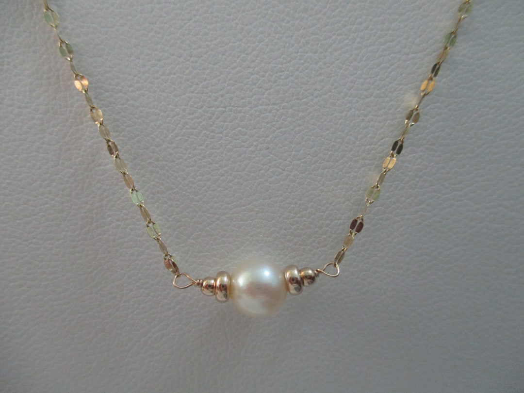 14mm Sterling Silver Pearls Necklace - 18 inch