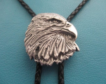 Eagle bolo tie- black cotton braided cord