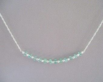 May birthstone emerald necklace- genuine emeralds and sterling silver