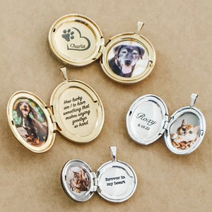 Personalized Engraving & Photo for any locket - Dog or Cat Pet Memorial Jewelry Gift
