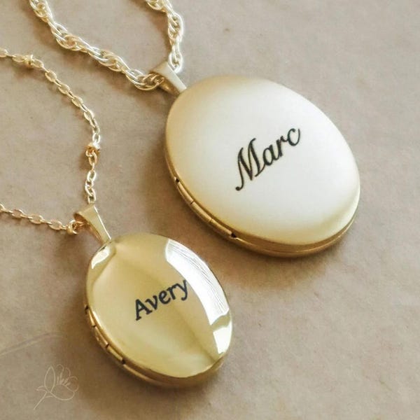 Collar con medallón grabado con nombre: personalizado con cualquier letra, inicial o fecha especial