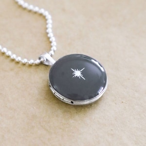 North Star Photo Locket - Sterling Silver Locket Necklace