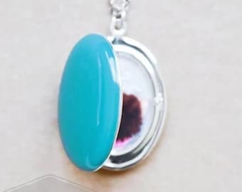 Large Oval Custom Photo Locket - Pendant Style Necklace