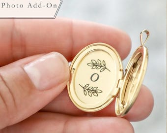 Leaf Branches &  Letter Locket Engraving Service - Personalized add on
