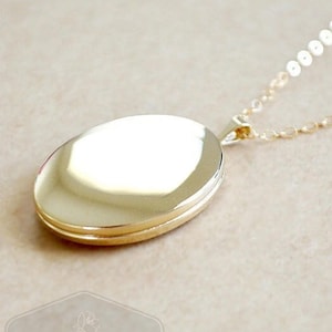 Grote gouden ovale medaillonketting - 14K gold filled