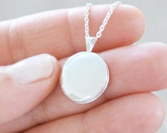 Small Sterling Silver Locket - Heirloom Pendant Style Necklace