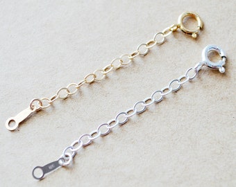 2 or 4 Inch Necklace Extender / 14K Gold-Filled or Sterling Silver Chain