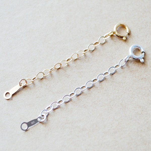 2 or 4 Inch Necklace Extender / 14K Gold-Filled or Sterling Silver Chain