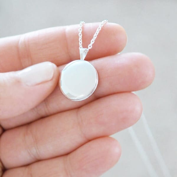 Small Sterling Silver Locket - Heirloom Pendant Style Necklace