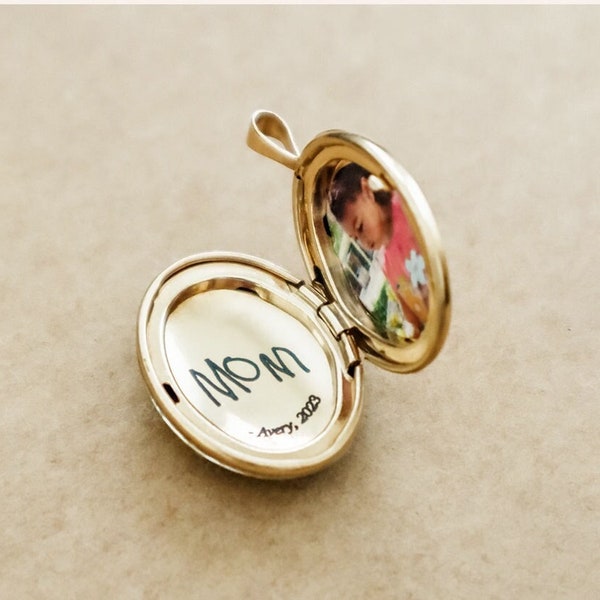 Engrave real handwriting or a sweet special message from your loved one - Personalization for any locket
