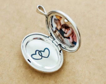 Double heart engraving - add to any size locket