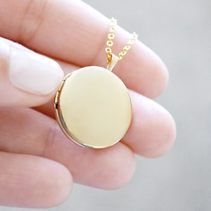 Large Gold Locket Necklace - 14K Gold Filled