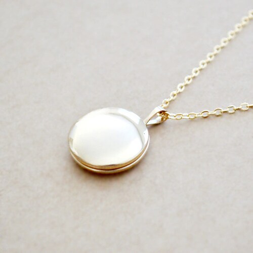 Gold Locket Necklace Small Locket Classic Design Delicate Etsy