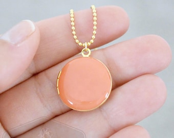 Classic Round Photo Locket - Custom Enamel Necklace