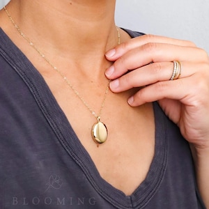 Gold filled ovale medaillonketting - klein klein