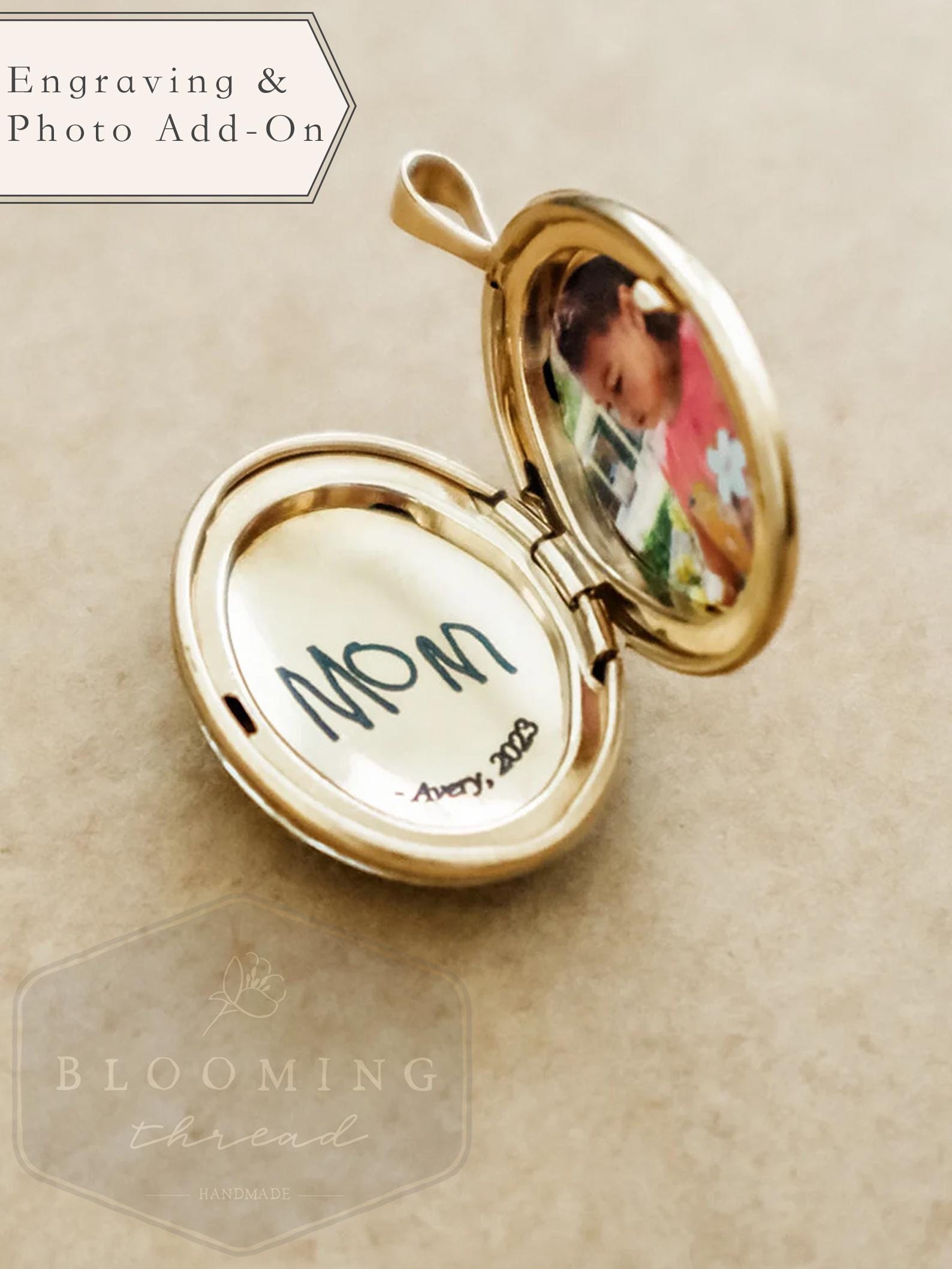 Engrave real handwriting or a sweet special message from your loved one - Personalization for any locket