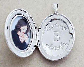 Floral Motif Letter Stamping Service - Personalize any LARGE locket