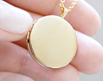 Large Gold Locket Necklace - 14K Gold Filled