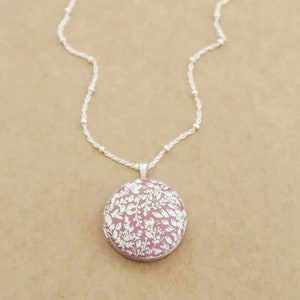 Silver Leaf Enamel Locket Flower Jewelry Locket Necklace with Photo image 4