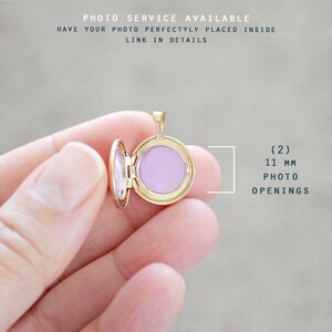 Enamel Gold Filled Round Locket Simple & Minimalist Jewelry Charms image 3