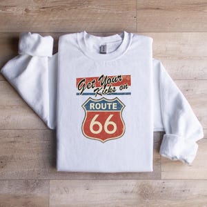 Vintage Route 66 Sweatshirt: Retro Road Trip Pullover
