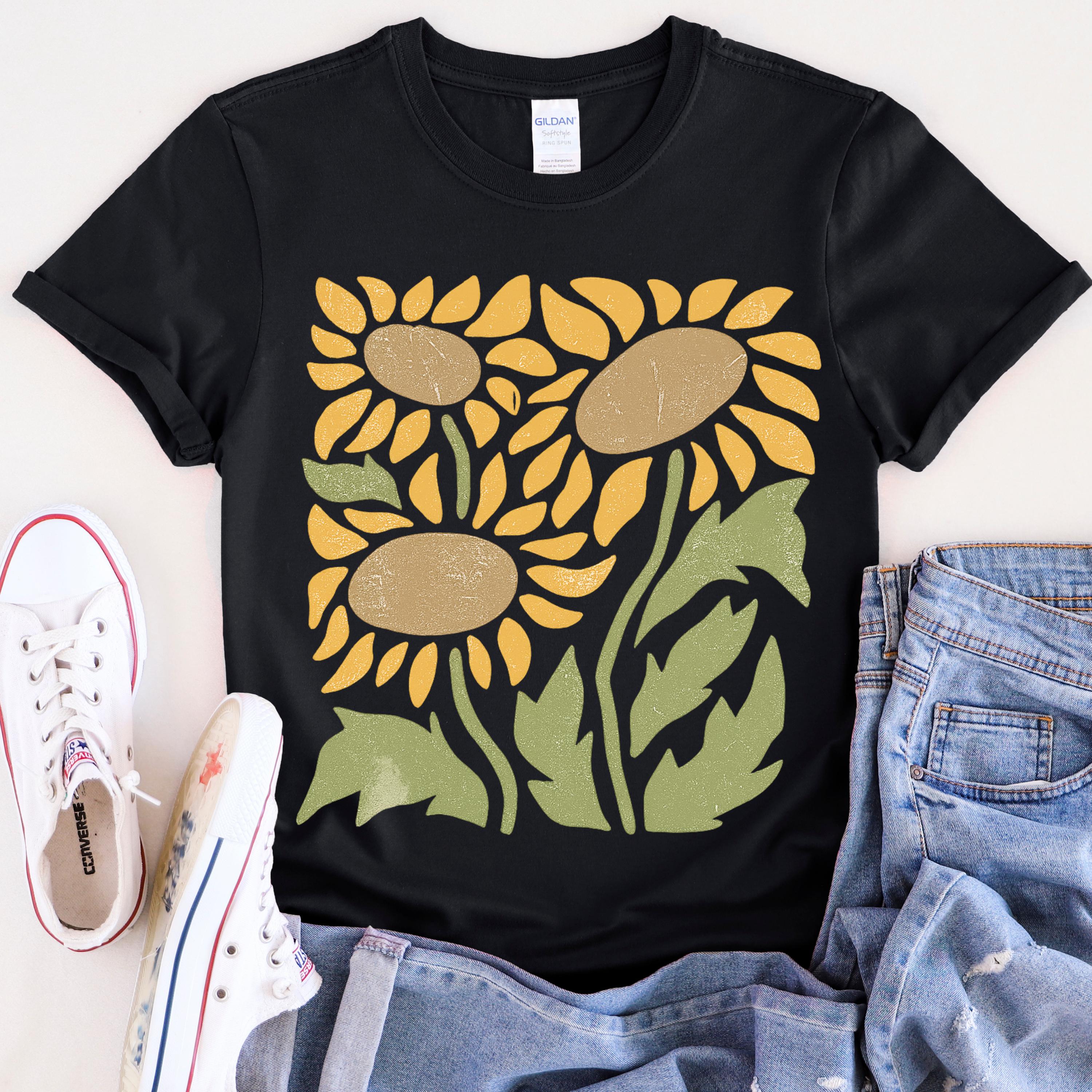ヴィンテージひまわりシャツ - ガーデナー向けギルダンTシャツ ヴィンテージひまわりシャツ - ガーデナー向けギルダンTシャツ