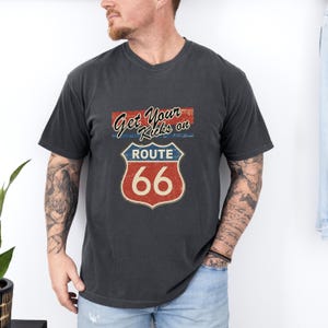Vintage Route 66 Comfort Colors Tee: Classic Americana Road Trip T-Shirt
