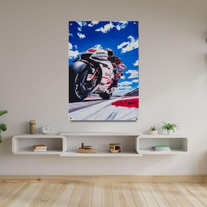 Tapestry, Wall hanging  Bike racing, sports bike, High quality polyester tapestry, bedroom, living room decore, office decor.