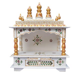 Handmade Wooden Pooja Mandir: Wall Hanging Prayer Temple
