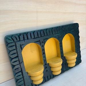Handmade Rajasthani Jharokha Wall Art: Carved Wood Picture Frame