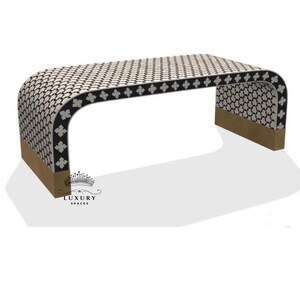 Bone Inlay Coffee Table/Modern Coffee Table Furniture/Bone Inlay Centre Table/Home & Office Waterfall Coffee Table/Wooden Laptop Table.