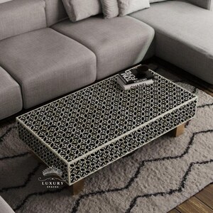 Mesa de centro con incrustaciones de hueso/Mesa de centro con incrustaciones de hueso/Muebles de madera con incrustaciones de hueso/Mesa de cóctel con incrustaciones de hueso, Muebles de decoración del hogar/Mesa de centro de madera.