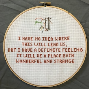 Twin Peaks Cross Stitch Television Quote- "Wonderful and strange"