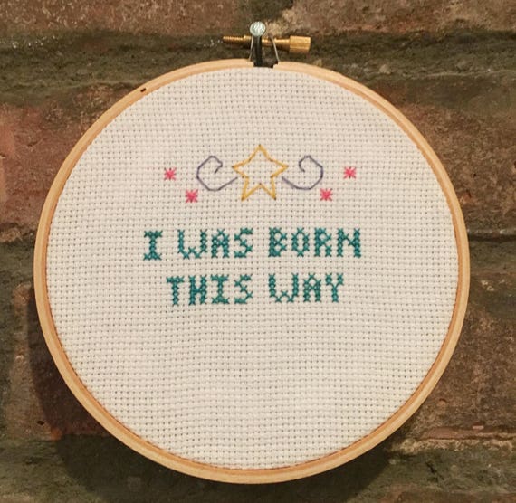 Lady Gaga Cross Stitch Lyrics Born This Way Etsy