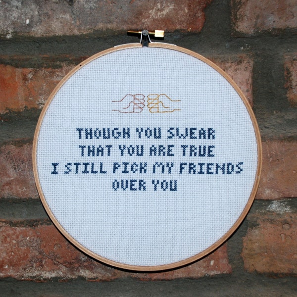 New Found Glory Cross Stitch Lyrics-  "My friends over you" From Sticks and Stones