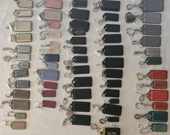 Individual Vintage Coach  Tags and Charms listing 2 of 2. Assorted sizes and colors.  Please see other listing in our shop for other colors