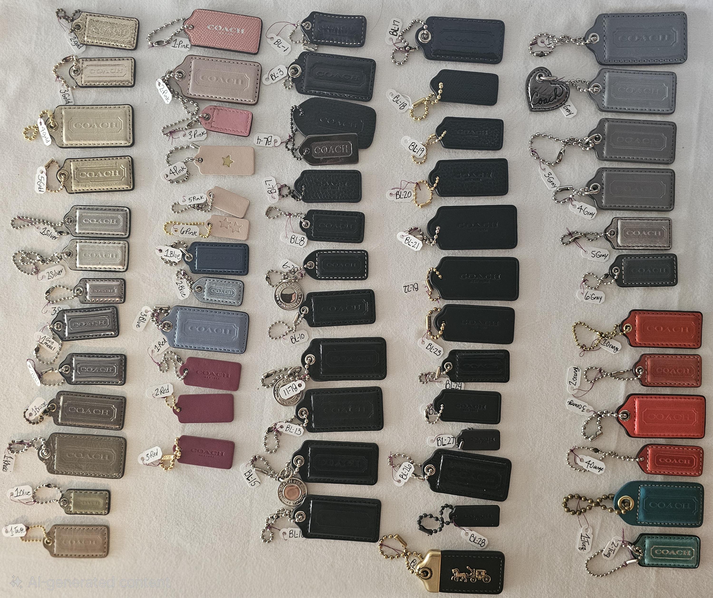 小物 Old Coach Hang Tag 7-Piece Set Charms Individual Vintage Coach Tags and Charms Listing 2 of 2. Assorted