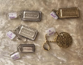 Individual Vintage Coach Bag Tags and Charms..assorted Sizes