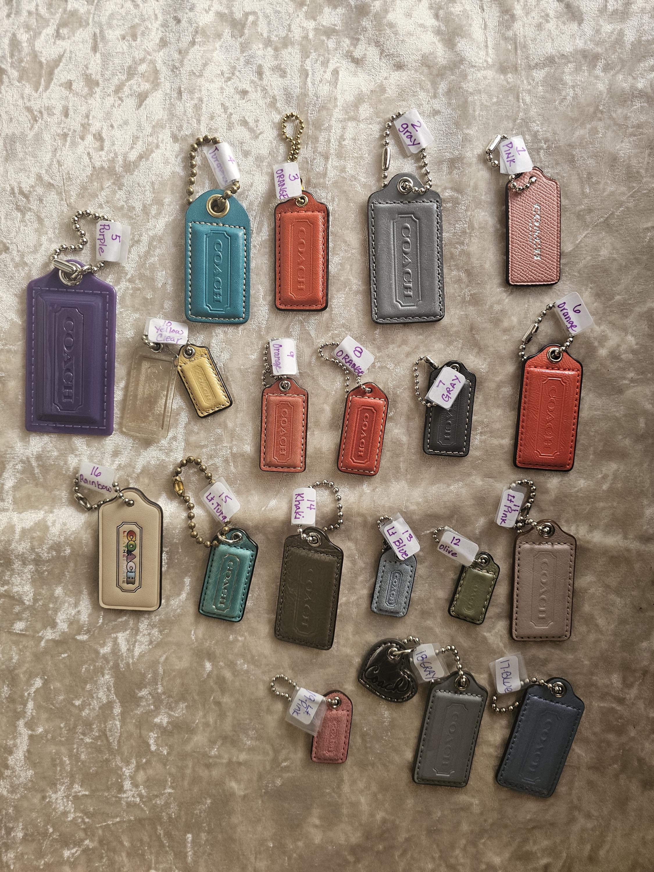 Individual Vintage Coach Bag Tags and Charms..assorted Sizes
